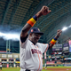 Houston Astros’ Dusty Baker Jr. (12) celebrates after a baseball game against the Seattle Mariners Tuesday, May 3, 2022, in Houston. The Astros won 4-0 giving Baker 2,000 career wins.